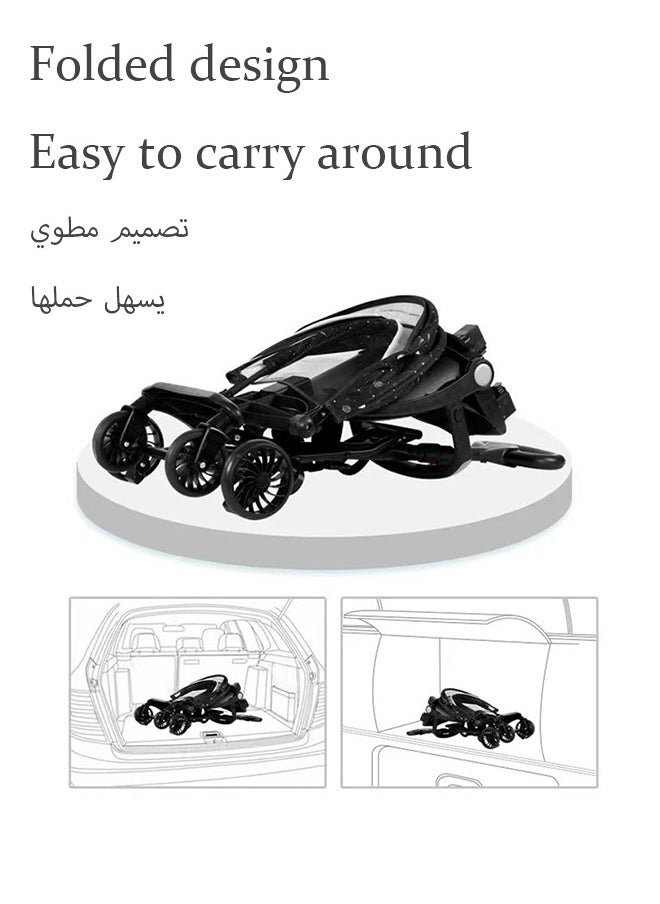 Baby Stroller Lightweight Baby Stroller Foldable Travel Pram  Adjustable Seat Easy One-Hand Folding With sunshade Suitable for infants aged 0-3 years old