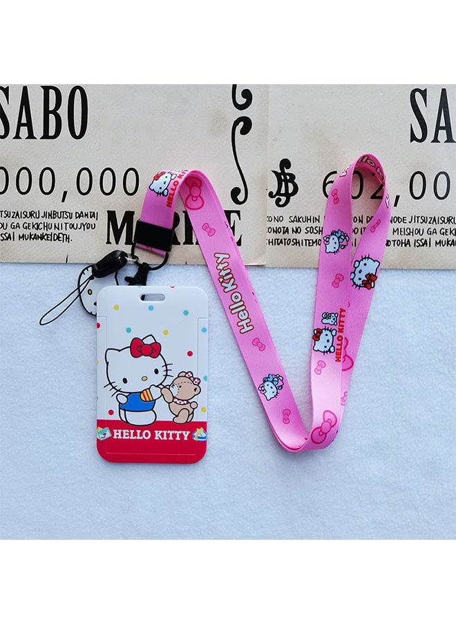Generic 2Pcs Pink Cat Badge Holders ID Holder Vertical Badge with 1 Clear Id Card Window 1 Card Slot and 1 Neck Lanyard Cute Cartoon for Women Office School Credit Card Driver License  - Image 4