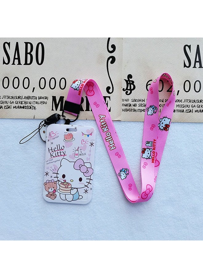 Generic 2Pcs Pink Cat Badge Holders ID Holder Vertical Badge with 1 Clear Id Card Window 1 Card Slot and 1 Neck Lanyard Cute Cartoon for Women Office School Credit Card Driver License  - Image 5