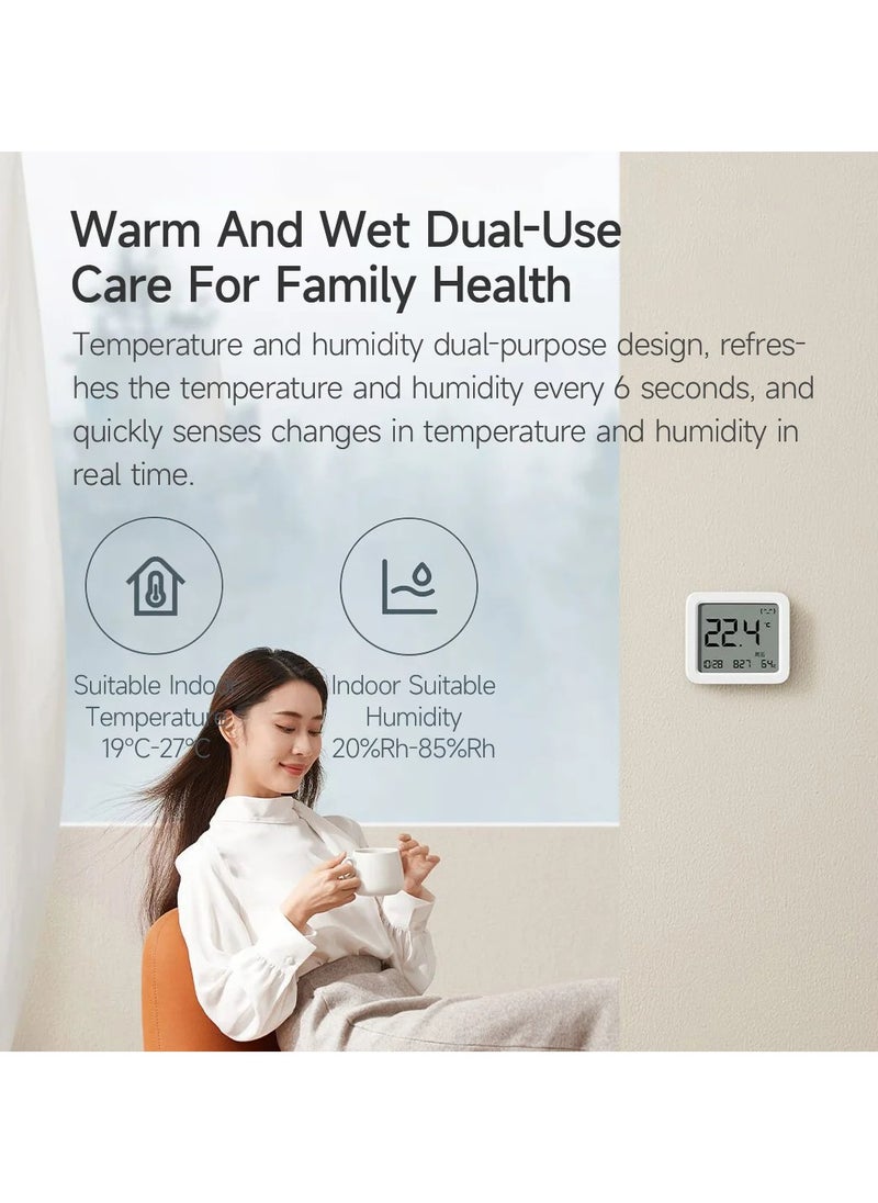 Mijia Bluetooth Thermometer 3,Wireless Smart Electric Digital Hygrometer Temperature and Humidity 3 Work with Mijia APP