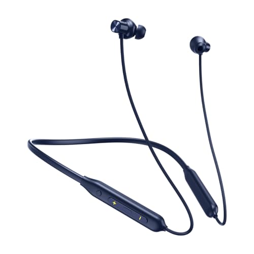 pTron Tangent Rush w/ 50Hrs Playtime, Pristine Sound, Dual-Device Pairing, Bluetooth 5.4 Wireless in-Ear Earphones with Mic, Voice Assistant, Type-C Fast Charging & IPX5 Water Resistant (Ink Blue) - Image 1