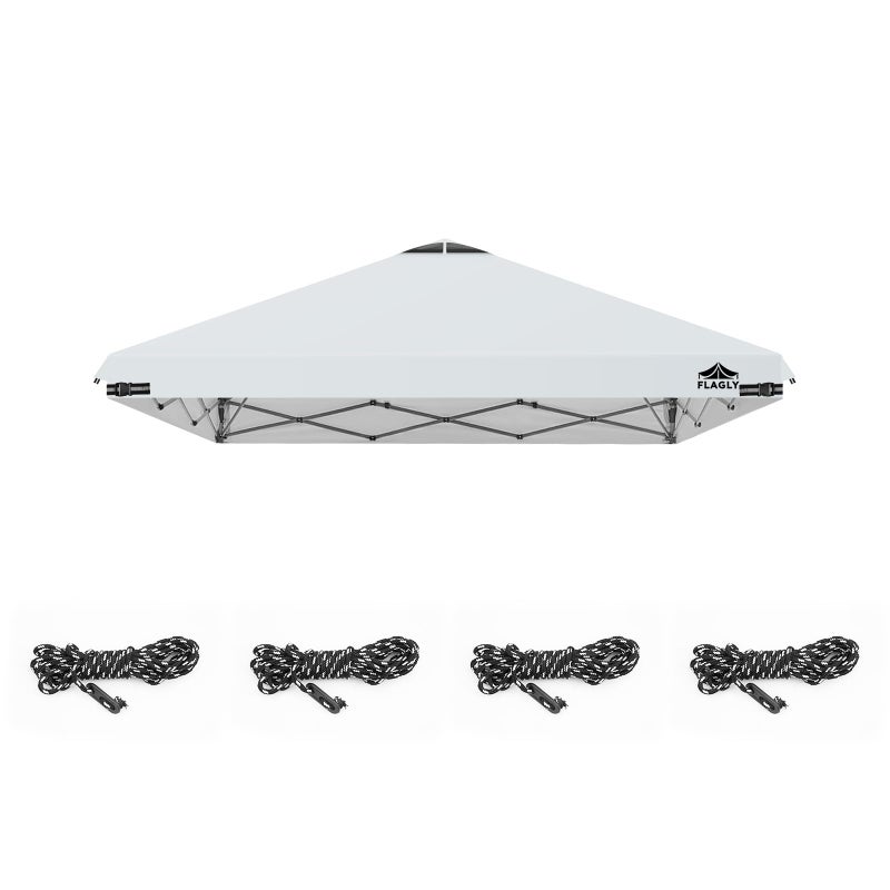 Flagly 10x10ft Replacement Canopy Top with Air Vent, Waterproof & UV Protection Canopy Tent Top Cover for Straight Leg Canopy Frame - for Outdoor, Patio, Event, Trade Show (White, 10x10ft) - Image 1