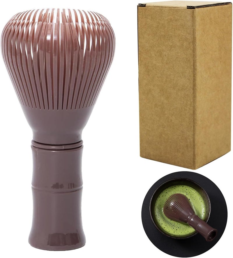 Sumsive Resin Matcha Whisk Traditional Japanese Chasen Matcha Tea Whisk Gifts for Tea Lovers Reusable Plastic Matcha Whisk for Authentic Tea Preparation (Brown) - Image 1