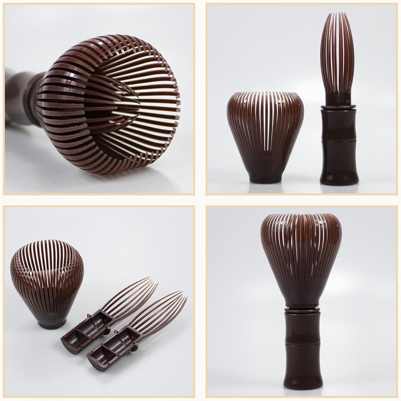 Sumsive Resin Matcha Whisk Traditional Japanese Chasen Matcha Tea Whisk Gifts for Tea Lovers Reusable Plastic Matcha Whisk for Authentic Tea Preparation (Brown) - Image 5