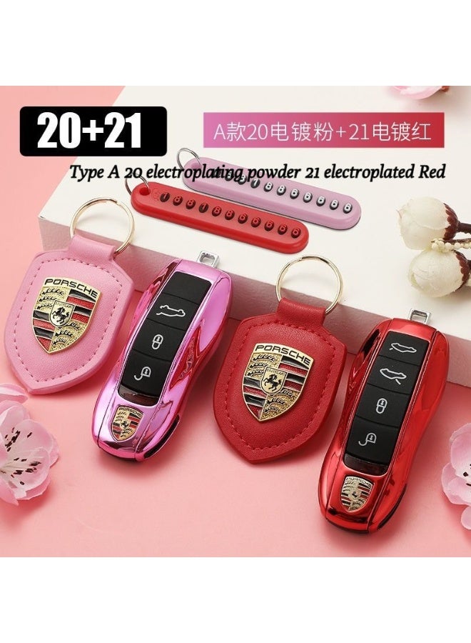 Porsche Design Suitable for Porsche key case, Cayenne, Macan, Panamera key covers, 718 modified key chain, key bag - Image 1