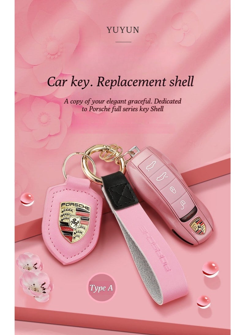 Porsche Design Suitable for Porsche key case, Cayenne, Macan, Panamera key covers, 718 modified key chain, key bag - Image 3