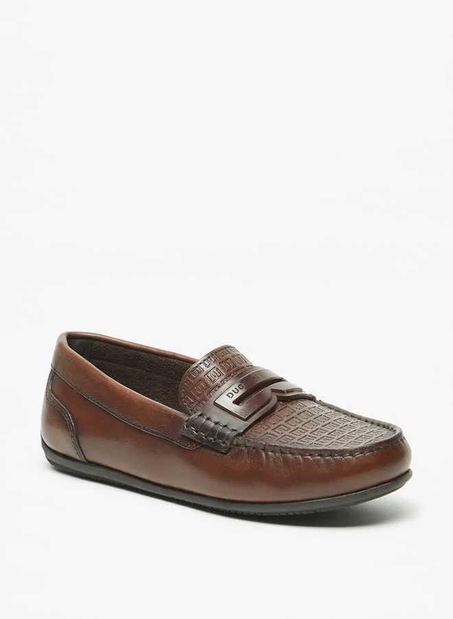 DUCHINI Boys Mister Textured Slip-On Moccasins