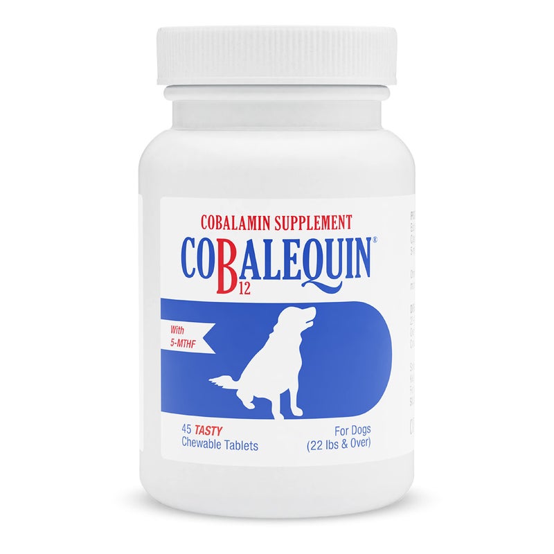 Nutramax Laboratories Cobalequin B12 Supplement for Medium to Large Dogs, 45 Chewable Tablets, Hydrolyzed Chicken, 2.08 ounces - Image 1