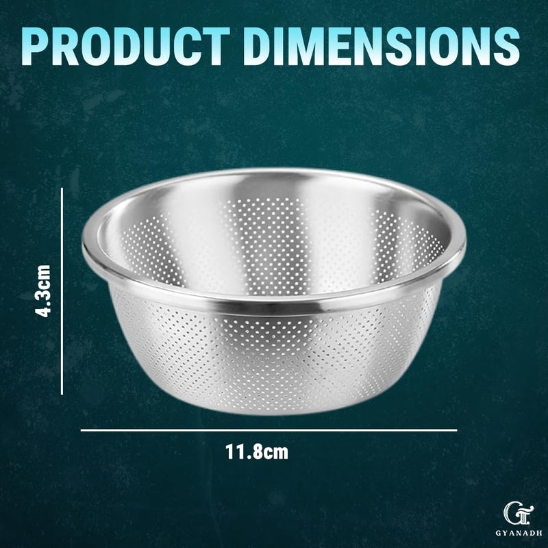 Gyanadh Stainless Steel Strainer with Mixing Bowls MultiPurpose Colander for Washing Fruits Vegetables and Beans Ideal for Draining Pasta and Food Preparation - Image 2