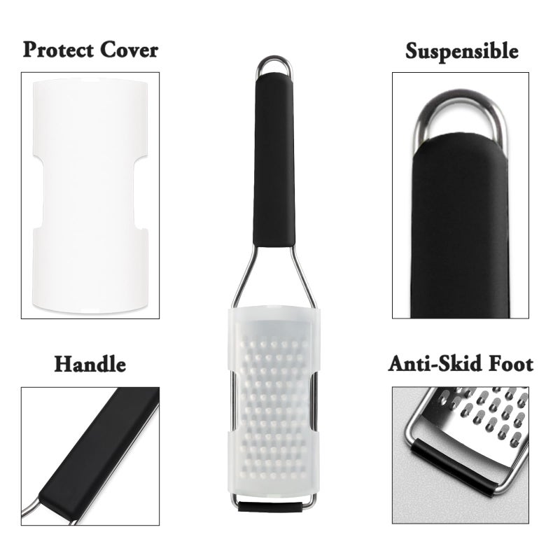 Cambom Cheese Grater Lemon Zester  Graters For Parmesan Cheese  Lemon  Citrus  Garlic  Nutmeg  Chocolate  Fruits  Vegetables  Ginger  Vegetable & Cheese Shredder With Stainless Steel Coarse Blade - Image 3