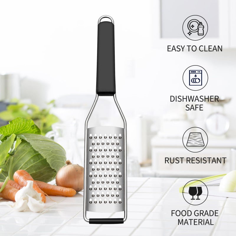 Cambom Cheese Grater Lemon Zester  Graters For Parmesan Cheese  Lemon  Citrus  Garlic  Nutmeg  Chocolate  Fruits  Vegetables  Ginger  Vegetable & Cheese Shredder With Stainless Steel Coarse Blade - Image 5