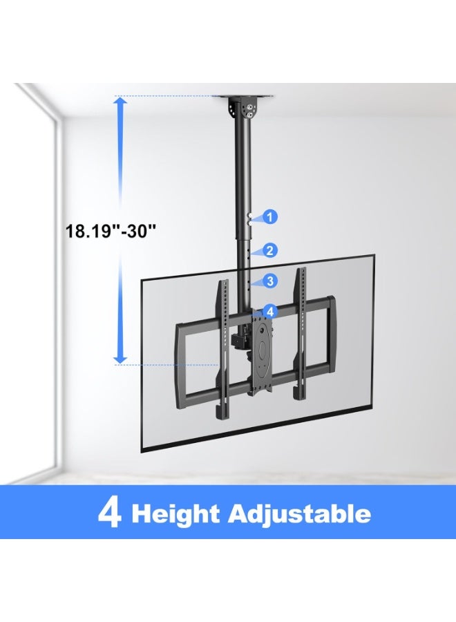 Ceiling TV Mount for 37-75 Inch TVs – Adjustable Height, Swivel & Tilt, Supports up to 50kg - Image 2
