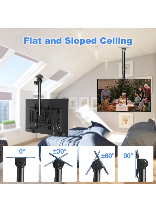 Ceiling TV Mount for 37-75 Inch TVs – Adjustable Height, Swivel & Tilt, Supports up to 50kg - Image 3