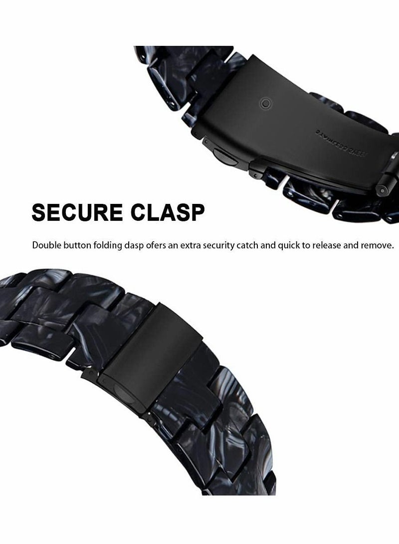 Y&D Resin Bands Compatible with Galaxy Watch4 40mm 44mm for Classic 42mm 46mm/Galaxy Watch3 41mm Watchband 20mm Watch Band Stainless Steel Buckle Strap/Galaxy Active 2-Black - Image 4