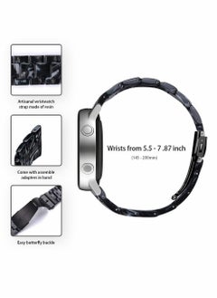 Y&D Resin Bands Compatible with Galaxy Watch4 40mm 44mm for Classic 42mm 46mm/Galaxy Watch3 41mm Watchband 20mm Watch Band Stainless Steel Buckle Strap/Galaxy Active 2-Black  - Image 2