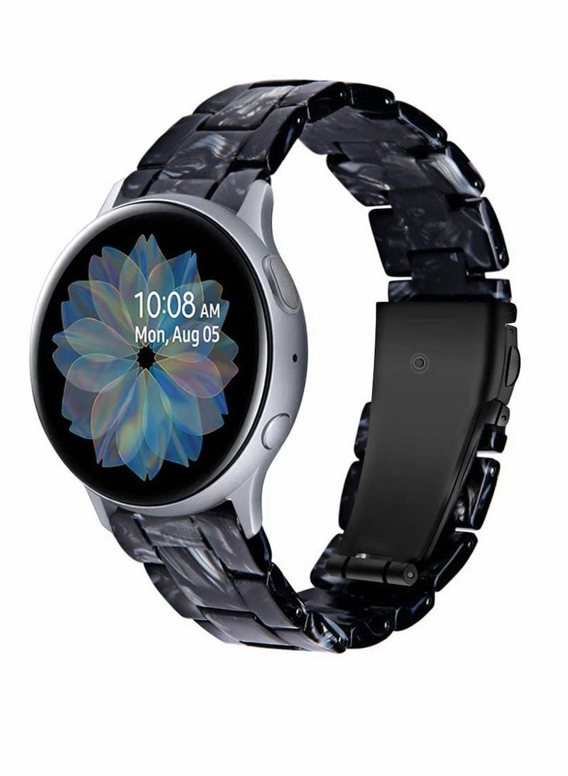 Y&D Resin Bands Compatible with Galaxy Watch4 40mm 44mm for Classic 42mm 46mm/Galaxy Watch3 41mm Watchband 20mm Watch Band Stainless Steel Buckle Strap/Galaxy Active 2-Black - Image 1