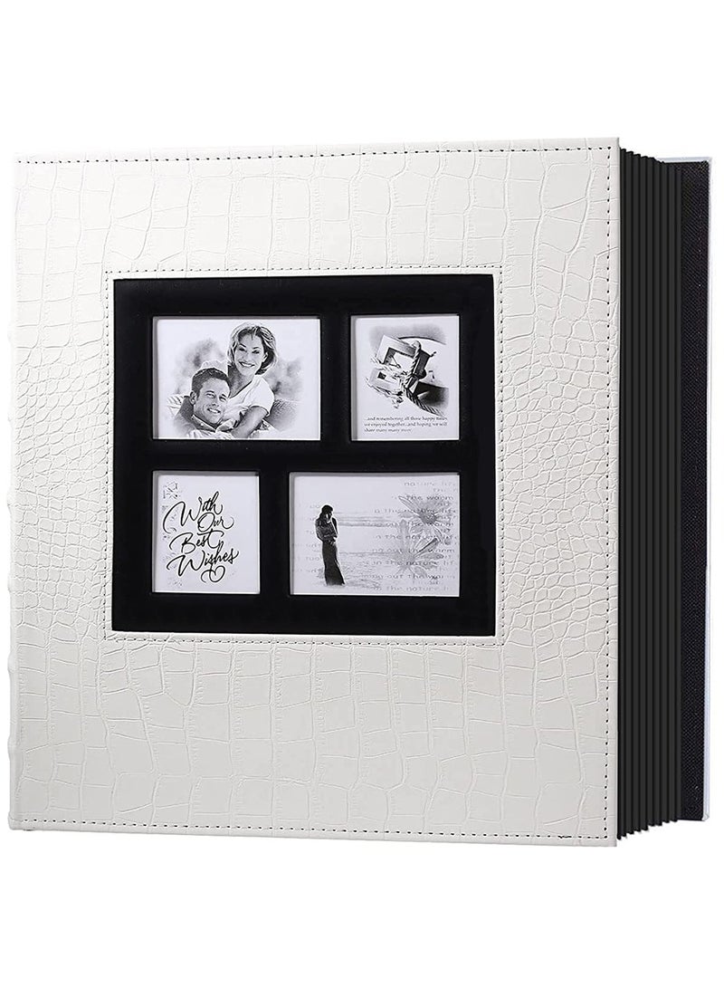 HomarKet Photo Album 4x6 Holds 600 Photos Black Pages Large Capacity Leather Cover Wedding Family Baby Photo Albums Book Horizontal and Vertical Photos  - Image 1