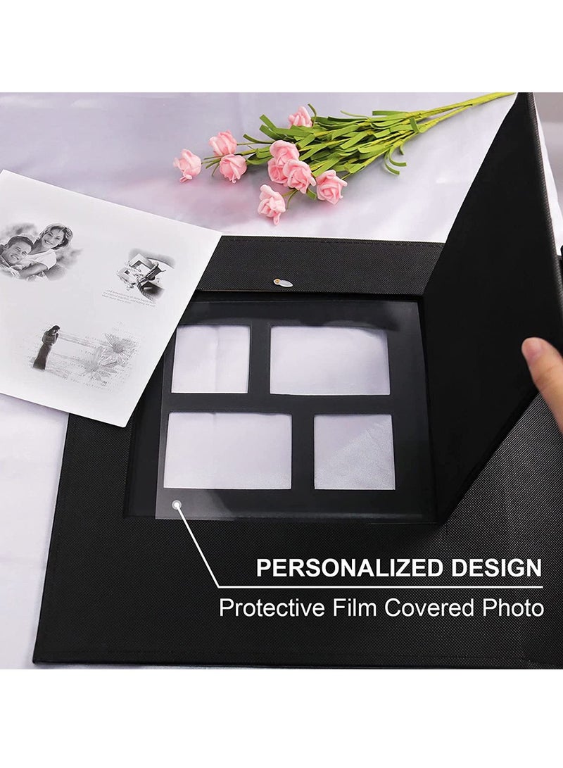 HomarKet Photo Album 4x6 Holds 600 Photos Black Pages Large Capacity Leather Cover Wedding Family Baby Photo Albums Book Horizontal and Vertical Photos  - Image 4