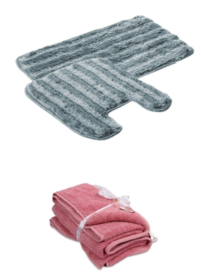 Tiba - Buy Bath rug Gray Get free towel - Image 1