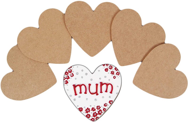 Snoogg MDF Wood for Art and Craft for Resin Art, Mandala, Model Building, Home Décor, Painting, Student Project, DIY Plaque Handicraft. Shape Heart Size 8 Inch Pack of 25 - Image 1