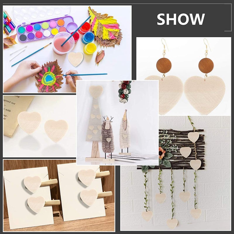Snoogg MDF Wood for Art and Craft for Resin Art, Mandala, Model Building, Home Décor, Painting, Student Project, DIY Plaque Handicraft. Shape Heart Size 8 Inch Pack of 25 - Image 3
