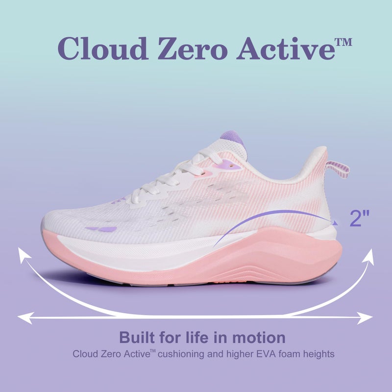 Hawkwell Women's Cloud Zero Active Nursing Shoes Cushion Breathable Tennis Walking Gym Medical Work Sneakers,Knit White Pink,7 M US - Image 5