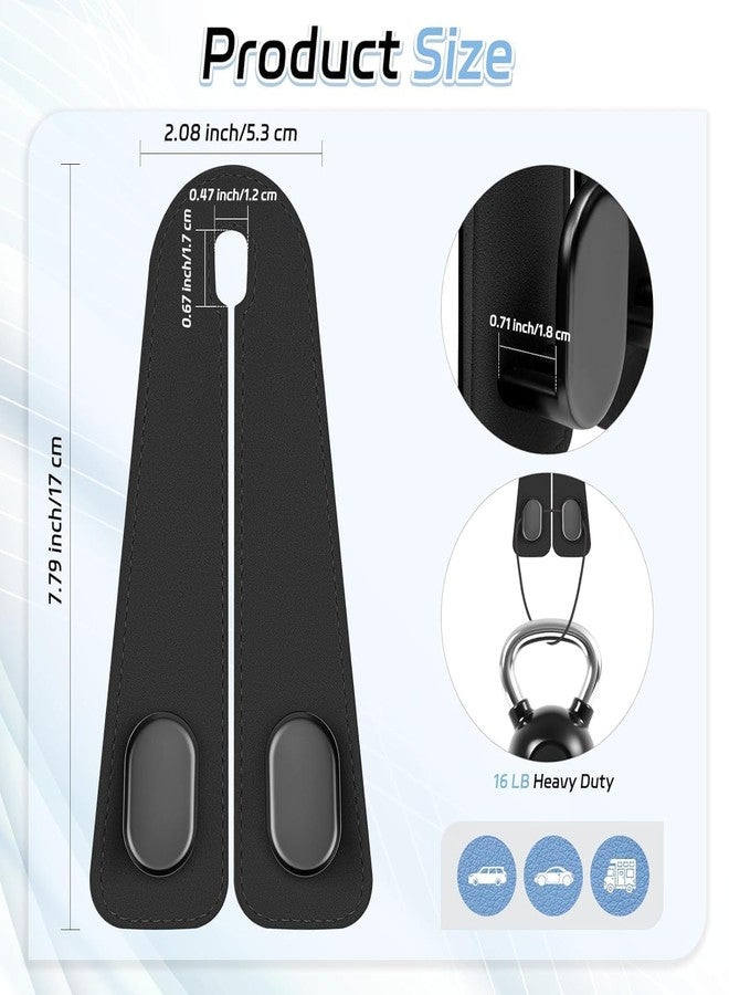 LARYNX Car Headrest Hanger Hooks, 2-in-1 Premium Leather with Metal Hooks, for Purses, Handbags, Grocery Bags and Phone, (2 Pcs) - Image 3