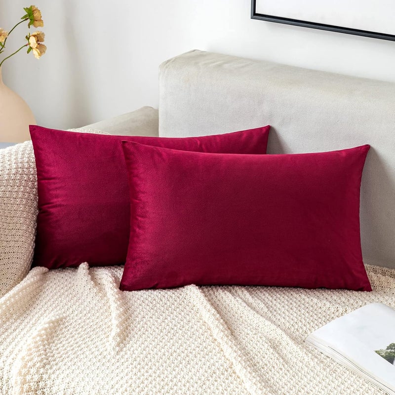 EMEMA Cushion Cover, 40 x 60 cm, Velvet Decorative Cushion Cover, Sofa Cushion Cover, Decorative Pillow Case, Home Decoration, Lumbar Cushion Cover, Throw Cushion Cover for Sofa, Living Room, Bedroom - Image 1