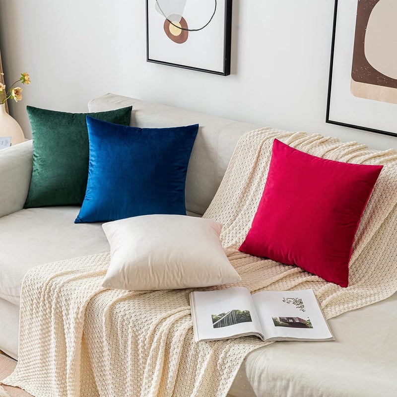 EMEMA Cushion Cover, 40 x 60 cm, Velvet Decorative Cushion Cover, Sofa Cushion Cover, Decorative Pillow Case, Home Decoration, Lumbar Cushion Cover, Throw Cushion Cover for Sofa, Living Room, Bedroom - Image 4