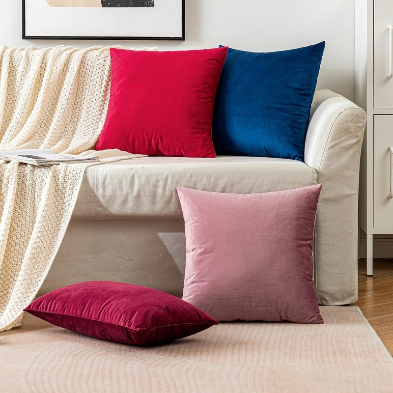EMEMA Cushion Cover, 40 x 60 cm, Velvet Decorative Cushion Cover, Sofa Cushion Cover, Decorative Pillow Case, Home Decoration, Lumbar Cushion Cover, Throw Cushion Cover for Sofa, Living Room, Bedroom - Image 5