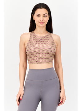 Women Sportswear Fit Sleeveless Training Top, Multicolour