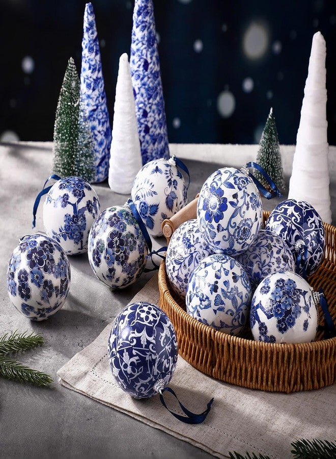 ايباك مجموعة إيباخ من 36 منديل ورقي أزرق وأبيض بنمط عيد الميلاد، 6 أنماط مختلفة، مناسبة للديكوباج، مناديل كوكتيل مزخرفة بنقوش زهور صينية متنوعة، ورق تويل للأعمال اليدوية، مشاريع DIY، ديكور الأثاث، طول كل منديل 13 بوصة عند عدم طيه. - Image 2