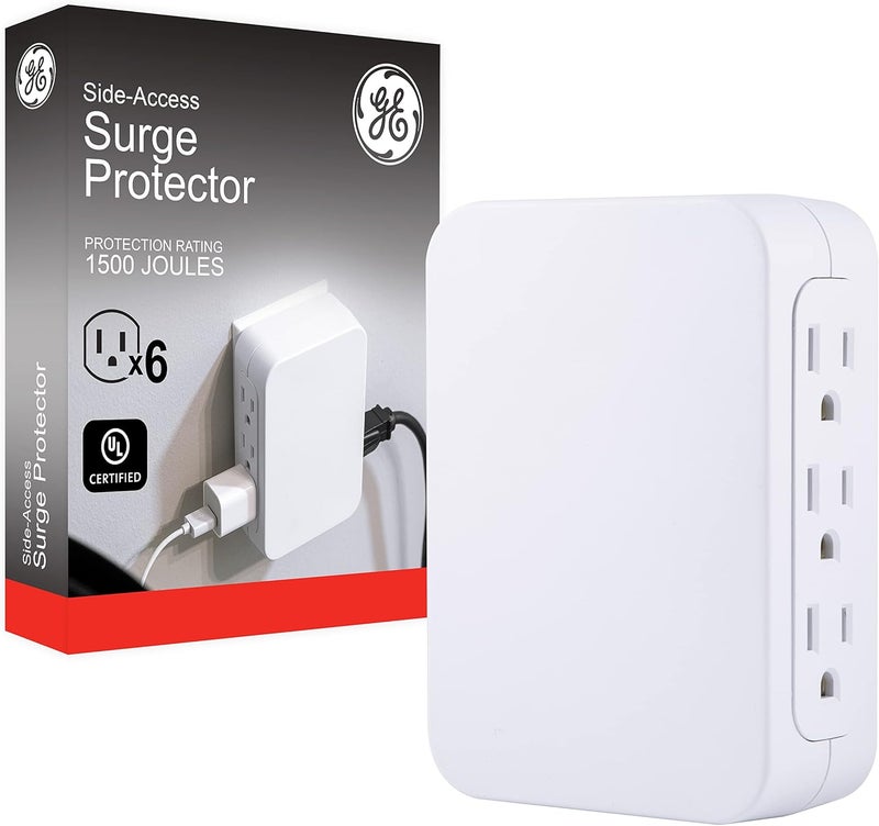 GE Surge Protector 6 Outlet Size Ea Surge Protector 6 Outlet 1500 Joules Side Access - Image 1