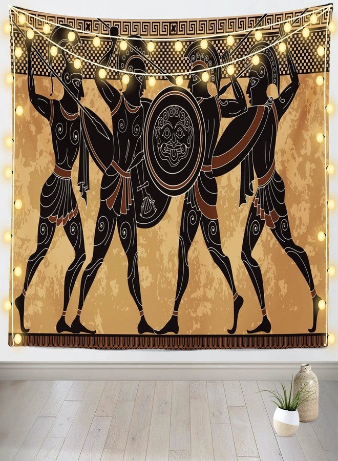 Loccor Ancient Greece Tapestry: Spartans & Greek Warriors - Myths & Pottery Design - 60x40 Inch Wall Hanging for Bedroom, Living Room, Office, Dorm & Home Decor - Image 1