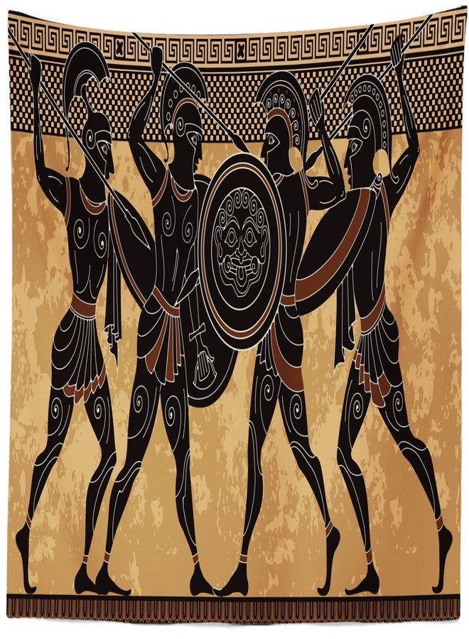 Loccor Ancient Greece Tapestry: Spartans & Greek Warriors - Myths & Pottery Design - 60x40 Inch Wall Hanging for Bedroom, Living Room, Office, Dorm & Home Decor - Image 3