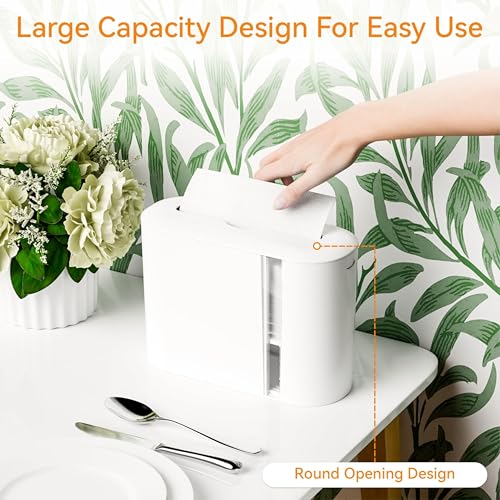 Yieach Touchless Paper Towel Dispenser for Countertop,Home,Bathroom and Kitchen,White Commercial Multifold Paper Towel Dispenser for Z-fold,Folded,Trifold,Napkin,C fold,Tri Fold Hand Towels Holder - Image 2