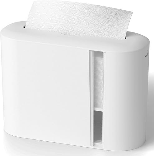 Yieach Touchless Paper Towel Dispenser for Countertop,Home,Bathroom and Kitchen,White Commercial Multifold Paper Towel Dispenser for Z-fold,Folded,Trifold,Napkin,C fold,Tri Fold Hand Towels Holder - Image 1