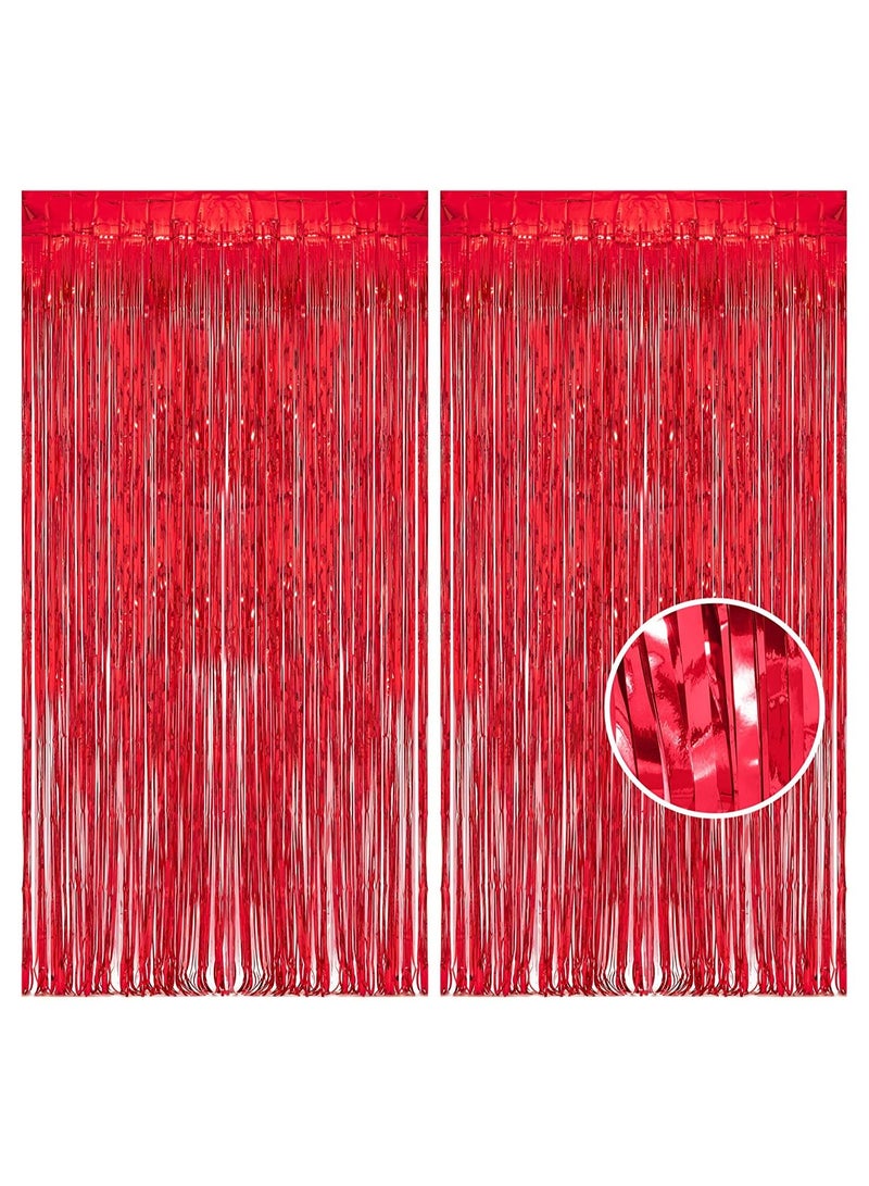 Highland 2-Piece Metallic Foil Fringe Curtain for Birthday Party Decoration - Image 1