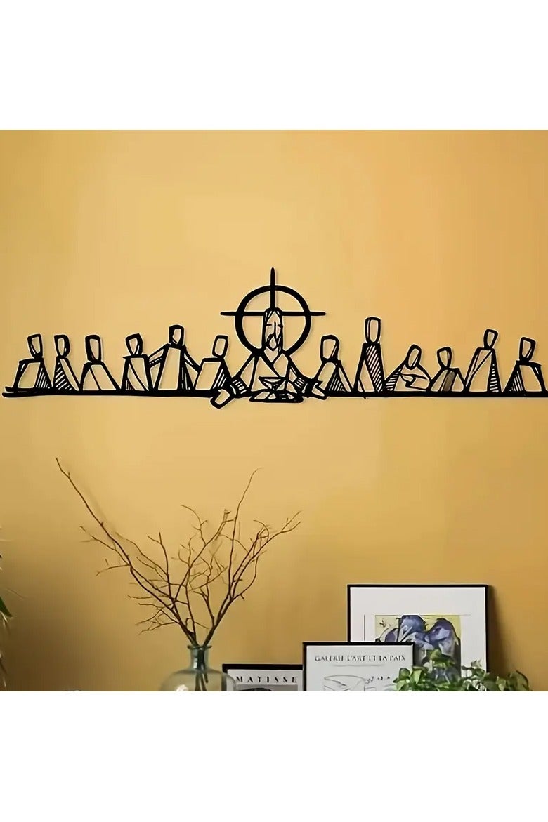 Last Supper Metal Wall Art – Christian Religious Home Decor, Black Silhouette Wall Hanging for Living Room, Bedroom, Office – Inspirational Religious Artwork, Gift for Wedding, Birthday, Holidays - Image 2