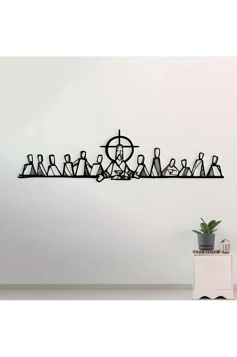 Last Supper Metal Wall Art – Christian Religious Home Decor, Black Silhouette Wall Hanging for Living Room, Bedroom, Office – Inspirational Religious Artwork, Gift for Wedding, Birthday, Holidays - Image 3