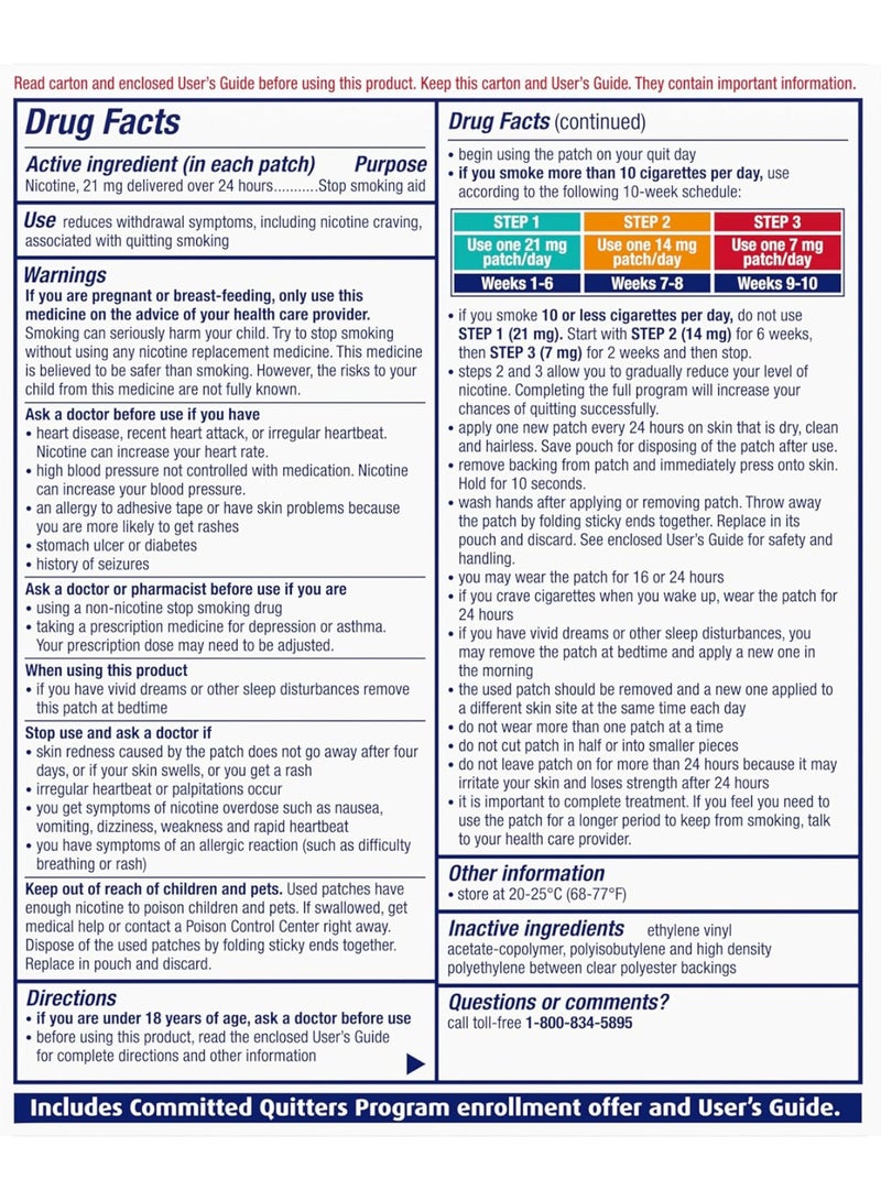 NicoDerm CQ Nicotine Patches and Support Program 21 mg, Step 1 - 21 Ct - Image 2