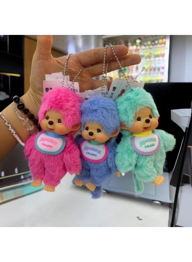 15 سنتيمتر قرد Meng Qiqi Monchhichi زوجين يقف الموقف التحول ألعاب من نسيج مخملي دمية آلة دمية-اللون: أخضر نعناعي-mengqi - Image 2