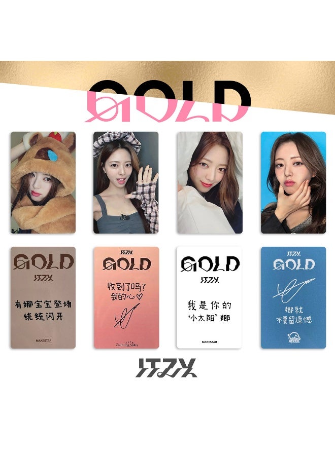 NIBEMINENT 4 قطع كيبوب ITZY - بطاقات ليمو يونا الذهبية لجمع الهدايا لمحبيها - Image 1