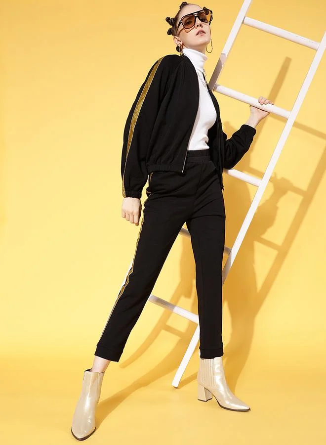 SASSAFRAS Taping Detail Full Zip Bomber Jacket by Styli