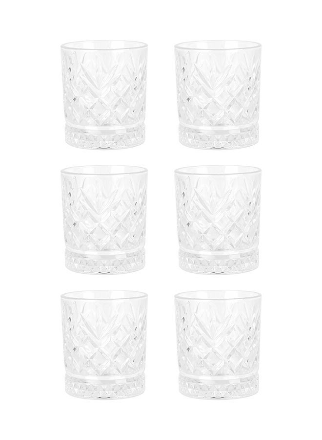 Ollieroo Embossed Old Fashioned Whiskey Glasses - Durable 200ml Glass Tumbler for Cocktails, Water, Juice, Beer, Scotch, Cognac, Cocktails, Edition Glassware Set, Dishware, Dishwasher Safe - Image 2