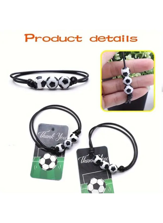 Set Of 5 Football Party Gifts Including Football Bracelet And Drawstring Bag For Football Themed Events - Image 2