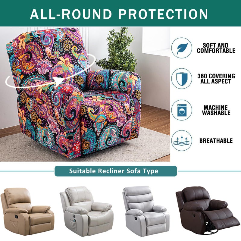 NILUOH Recliner Covers 4 Pieces Stretch Lazy Boy Recliner Chair Covers That Stay in Place, Covers for Electric Power Lift Reclining Chair, Washable Furniture Protector for Pet, Kids, Living Room - Image 5