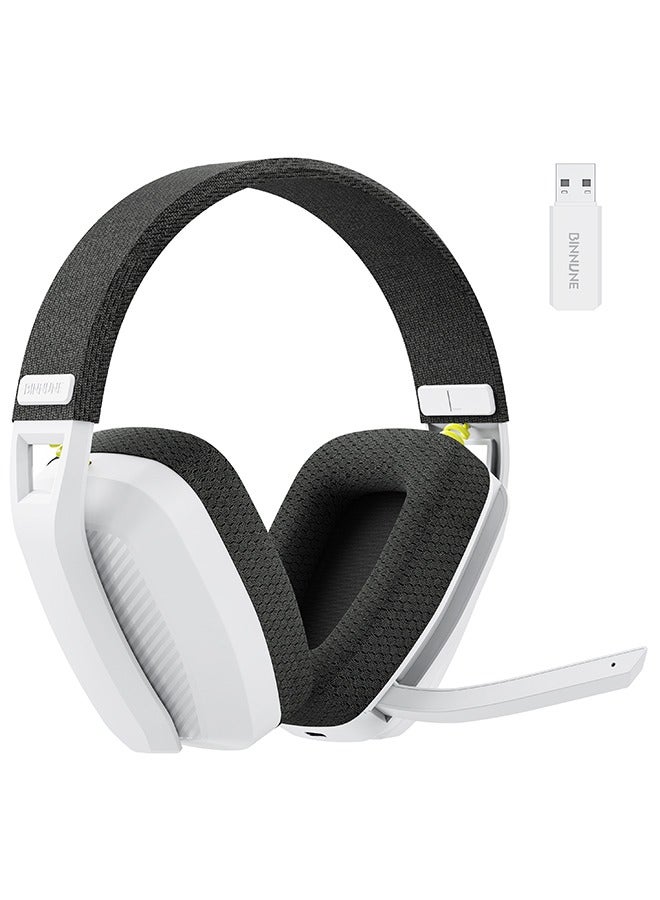 BINNUNE Wireless Gaming Headset with Flip Microphone for PC, PS4, PS5, 2.4GHz Wireless Bluetooth Gaming Headset Headphones with Mic for Laptop Computer, White, White/Gray - Image 1