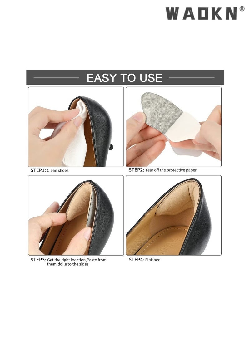 WAOKN - 8 Pairs Heel Cushion Pad Shoe Grips Liner Insert for Shoes Loose Shoes, 4D Sponge Heel Insole,Invisible Heel Patch Thickened Anti Wear Heel Drop,Preventing Slipping Rubbing（Black，Beige） - Image 1