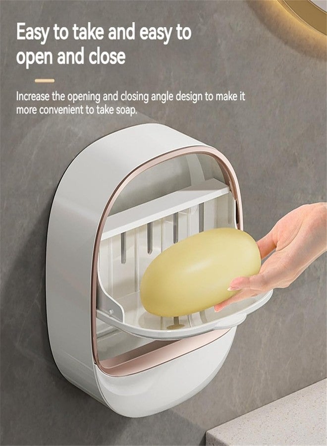 AARUX Self Adhesive Wall Mounted Soap Holder with Drain Tray | No Drill Soap Holder for Bathroom & Kitchen | Waterproof Plastic Soap Stand with Removable Tray (Pack of 1) - Image 4